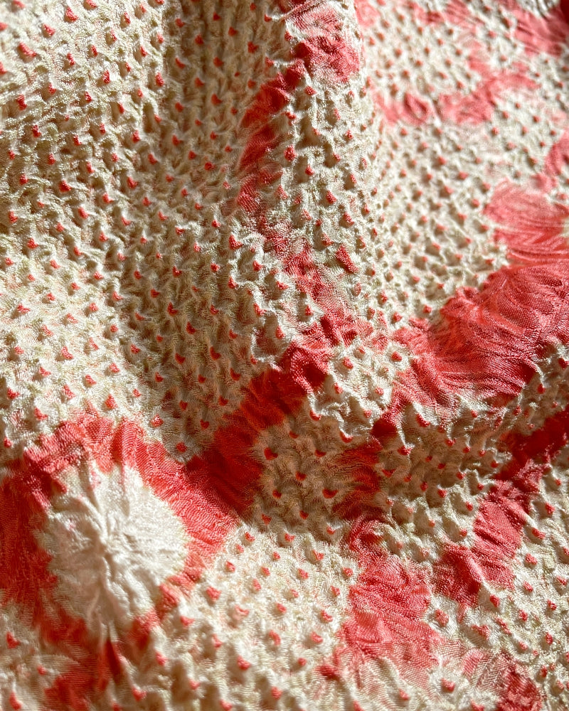 Geometric Cherry Blossom Branch Shibori Haori Kimono Jacket