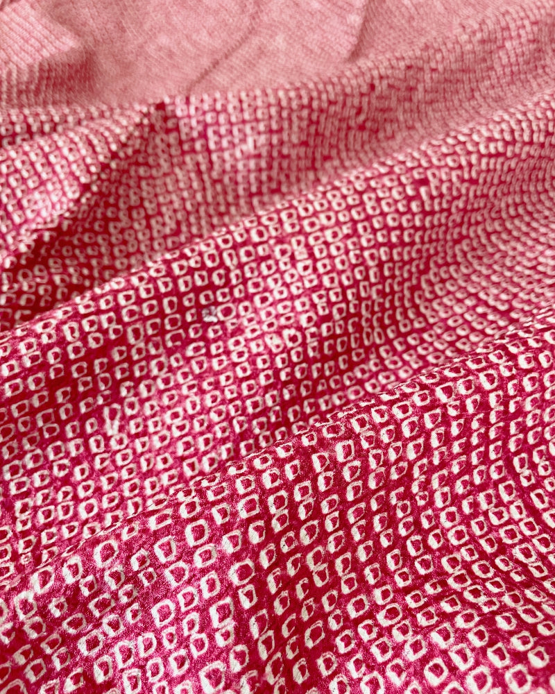 Radish Red Shibori Haori Kimono Jacket