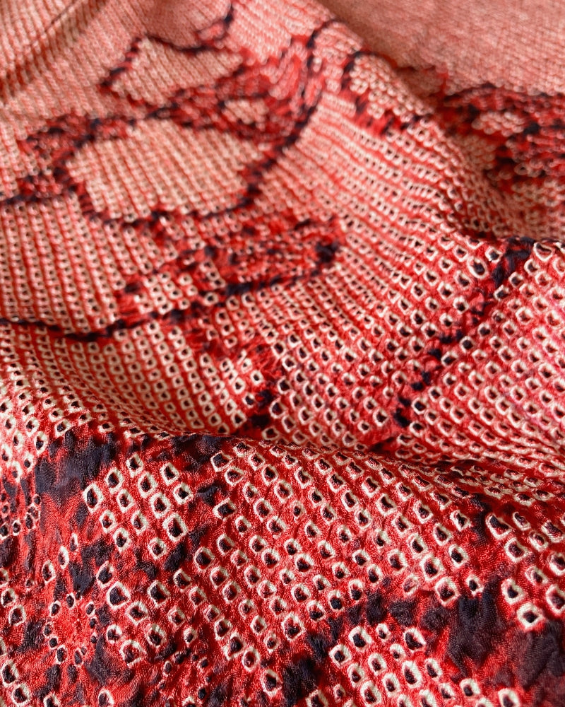 Plum Shadow Shibori Haori Kimono Jacket