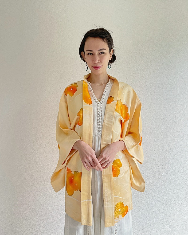 Yellow Chrysanthemum Haori Kimono Jacket