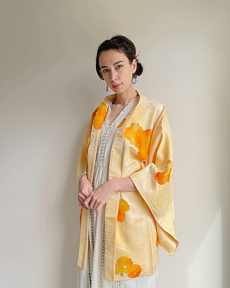 Yellow Chrysanthemum Haori Kimono Jacket