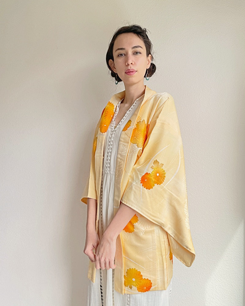 Yellow Chrysanthemum Haori Kimono Jacket