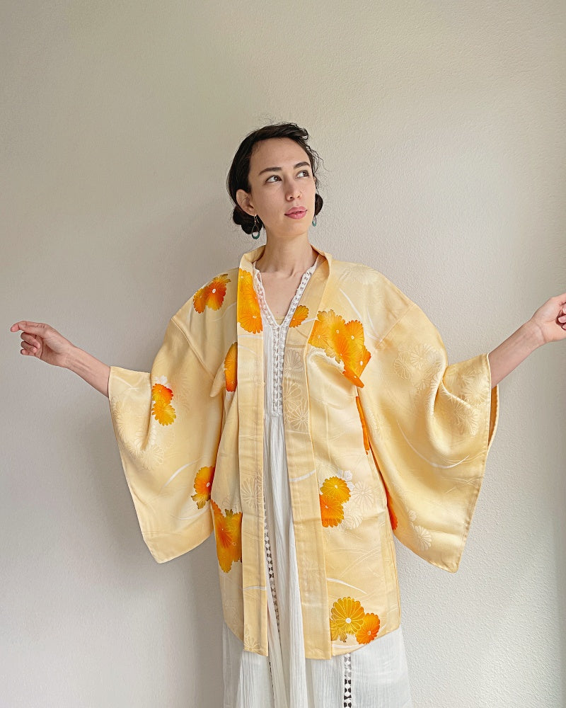 Yellow Chrysanthemum Haori Kimono Jacket