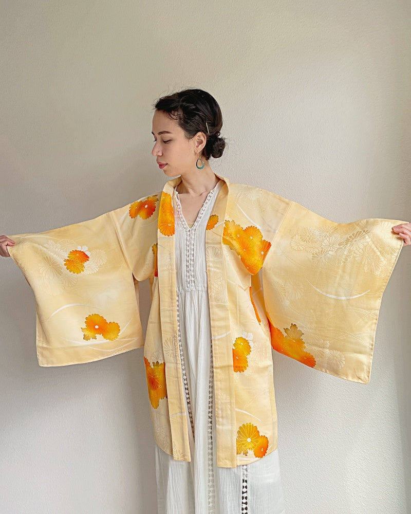Yellow Chrysanthemum Haori Kimono Jacket
