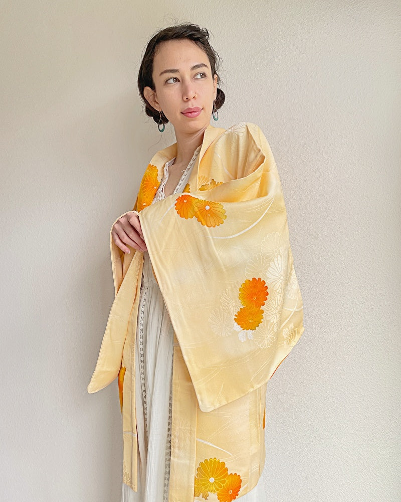 Yellow Chrysanthemum Haori Kimono Jacket