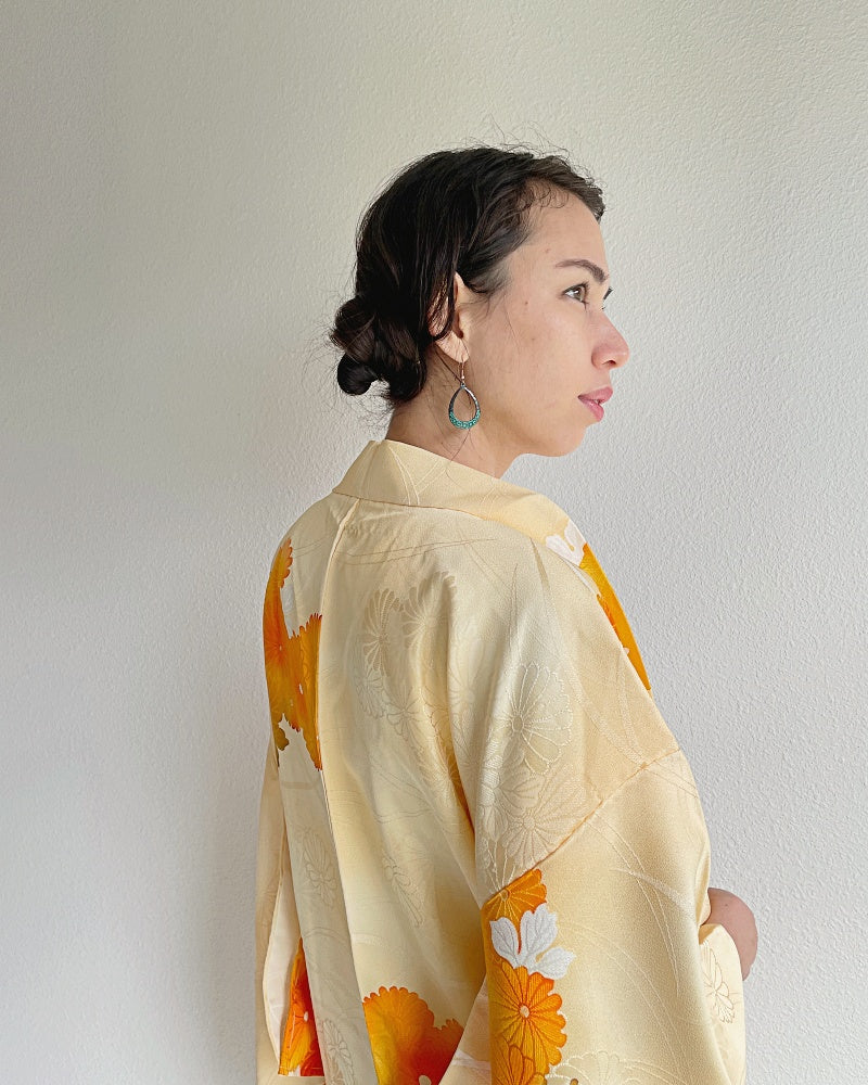 Yellow Chrysanthemum Haori Kimono Jacket