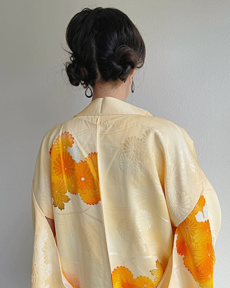 Yellow Chrysanthemum Haori Kimono Jacket