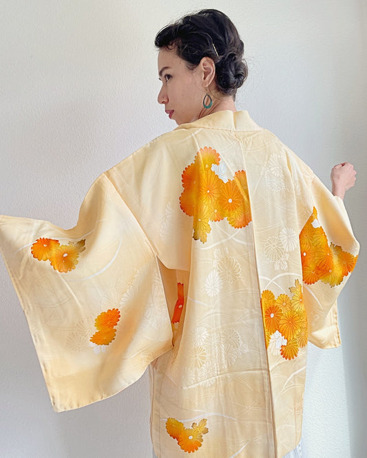 Yellow Chrysanthemum Haori Kimono Jacket