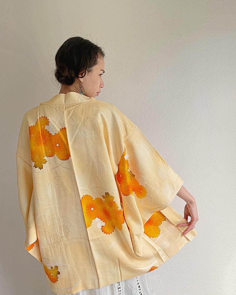 Yellow Chrysanthemum Haori Kimono Jacket