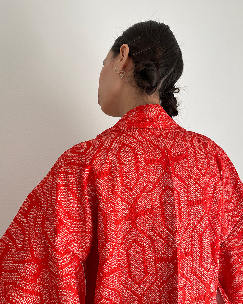 Traditional Textile Shibori Haori Kimono Jacket