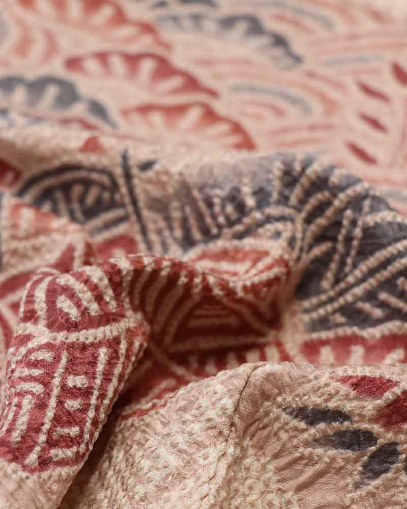 A close up photo of the kimono’s pattern.