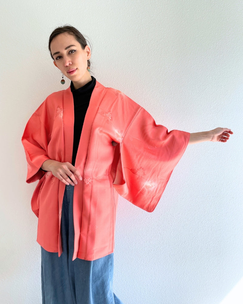 Petite Blooms and Roses Haori Kimono Jacket