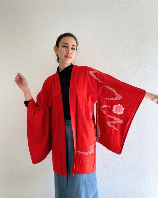 Floating Camellias Haori Kimono Jacket