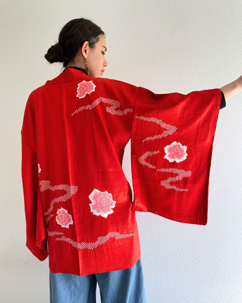 Floating Camellias Haori Kimono Jacket