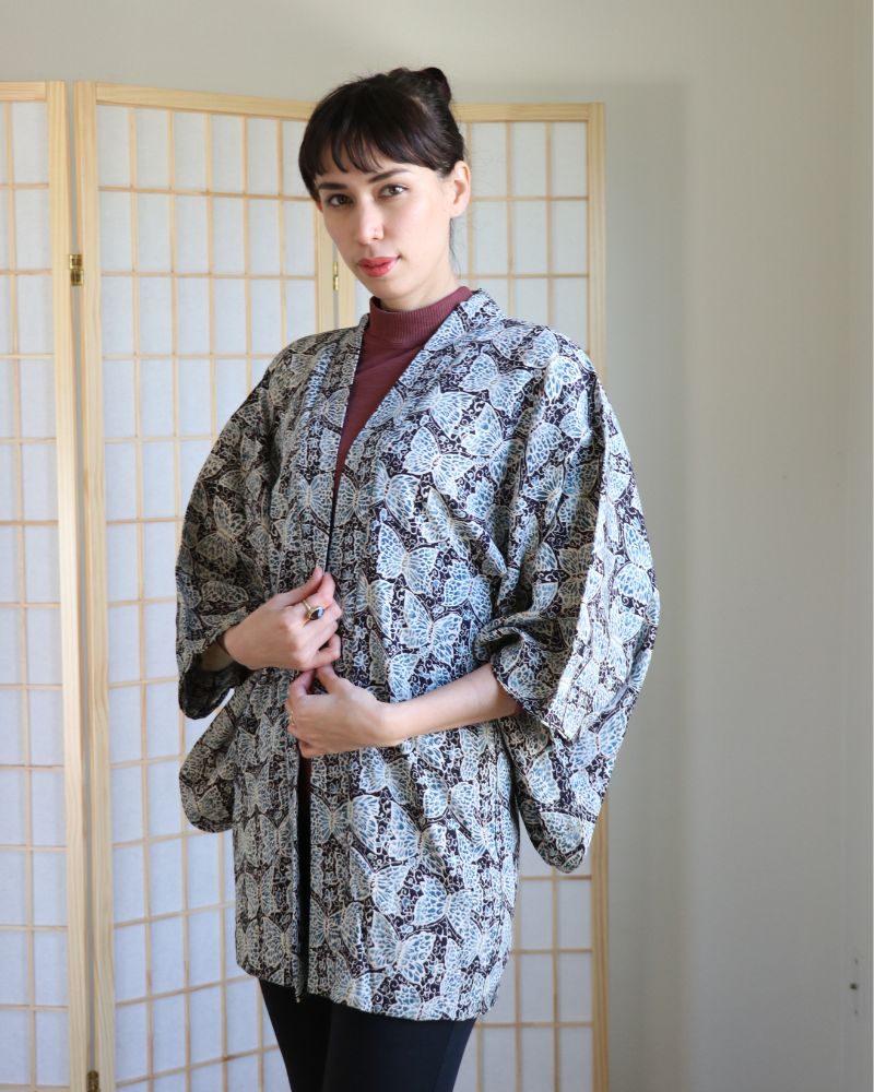 Blue Butterfly Haori Kimono Jacket