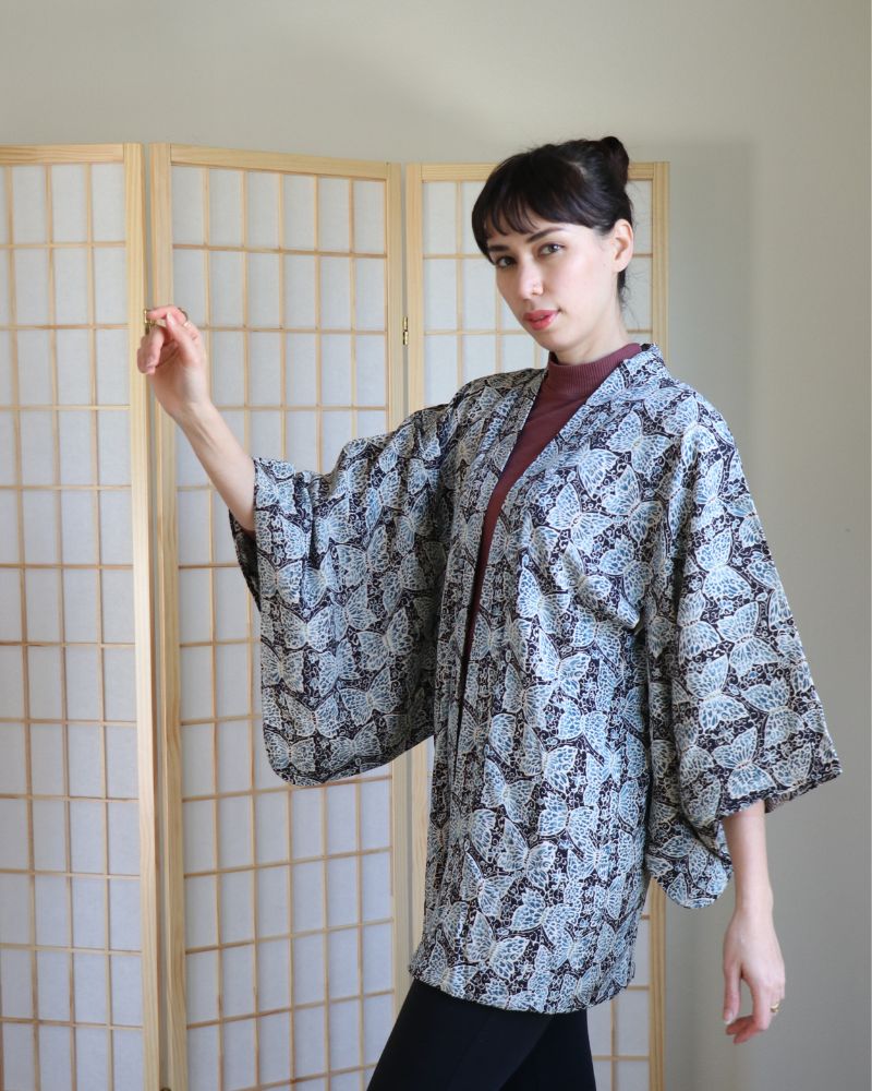 Blue Butterfly Haori Kimono Jacket