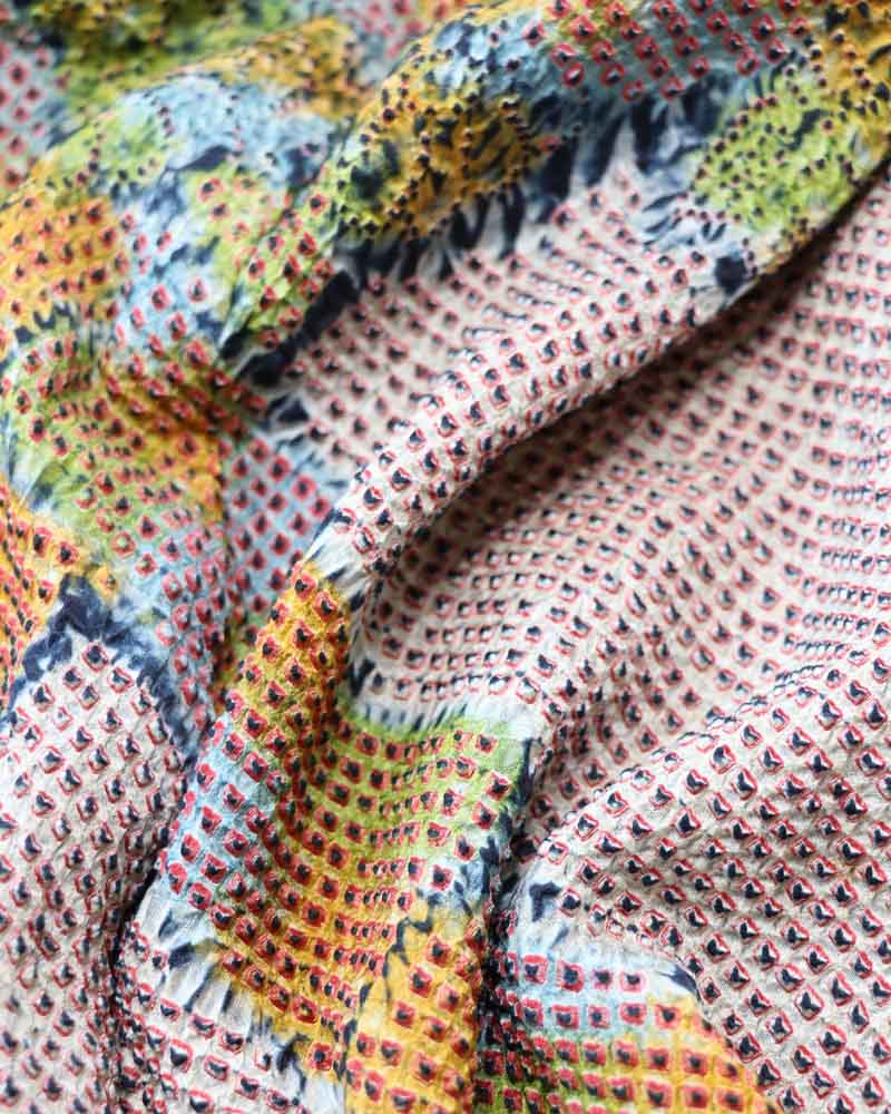 A close up photo of the kimono’s pattern.