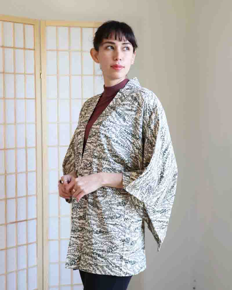 Mossy Paradise Shibori Haori Kimono Jacket