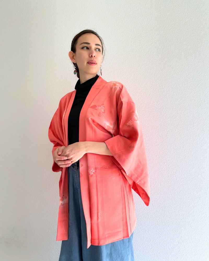 Petite Blooms and Roses Haori Kimono Jacket