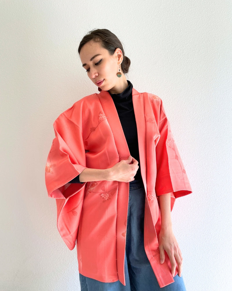 Petite Blooms and Roses Haori Kimono Jacket