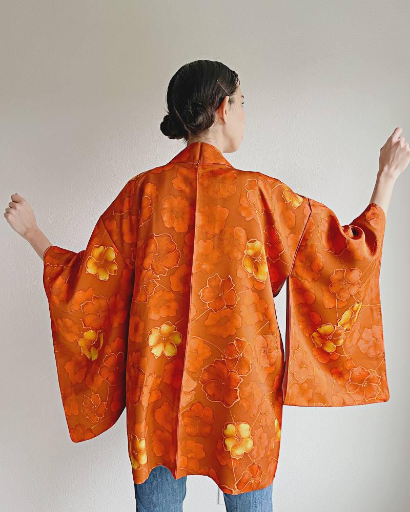 Camellia Bloom Elegance Haori Kimono Jacket