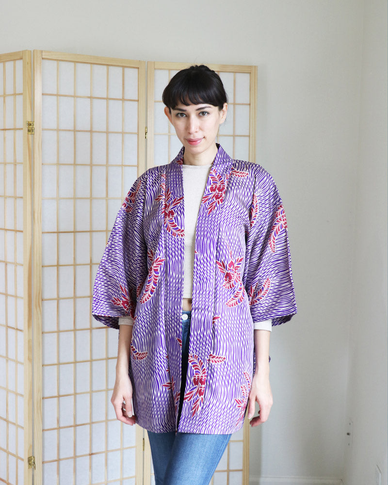 Shop our women's Wisteria haori kimono robe.