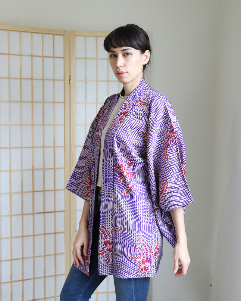 Purple Wisteria Haori Kimono Jacket