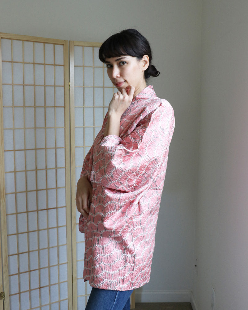 Pink Wavy Haori Kimono Jacket