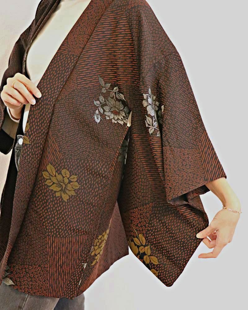 Merlot Whispers Black Haori Kimono Jacket