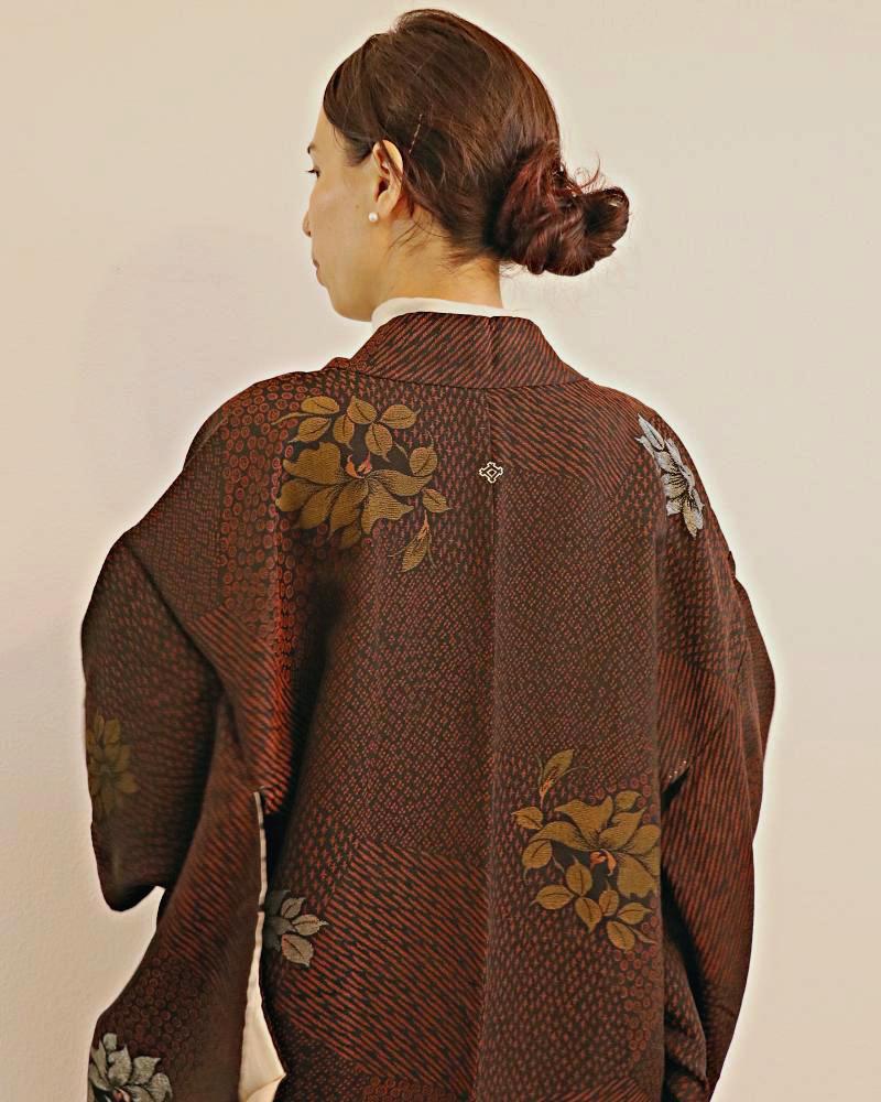 Merlot Whispers Black Haori Kimono Jacket