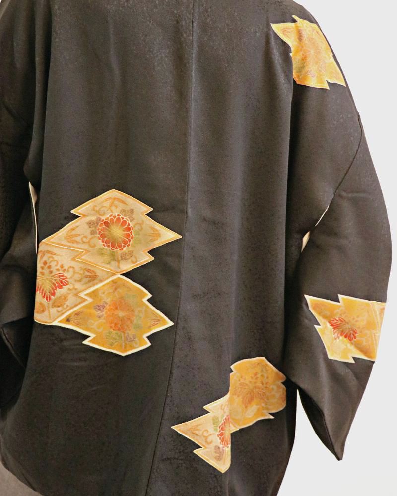Golden Horizon Black Haori Kimono Jacket