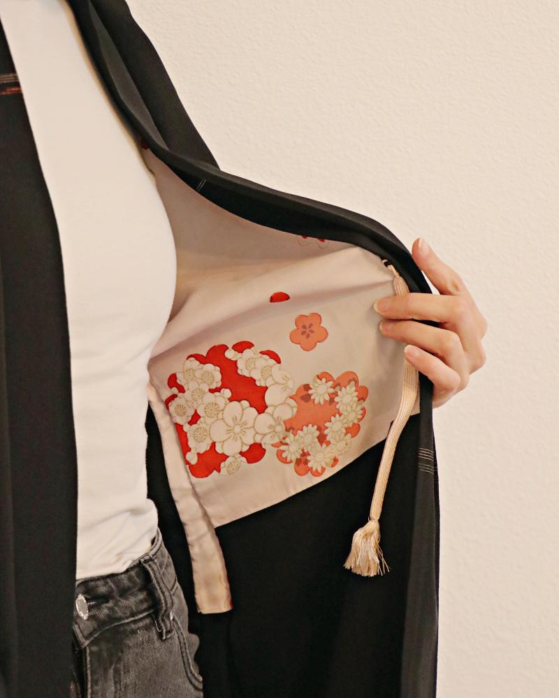 Guardian Threads Black Haori Kimono Jacket