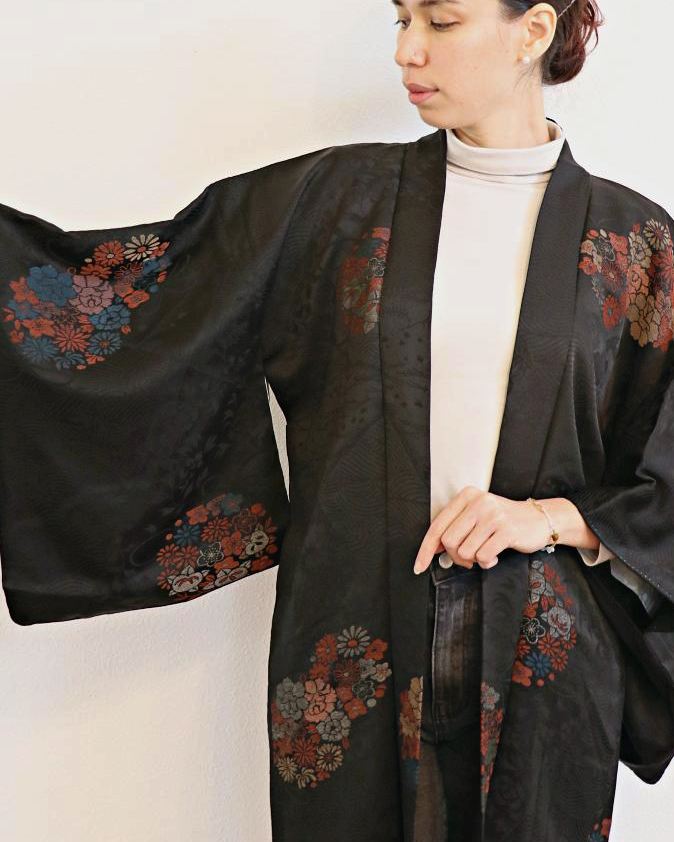 Hanabira symphony Black Haori Kimono Jacket