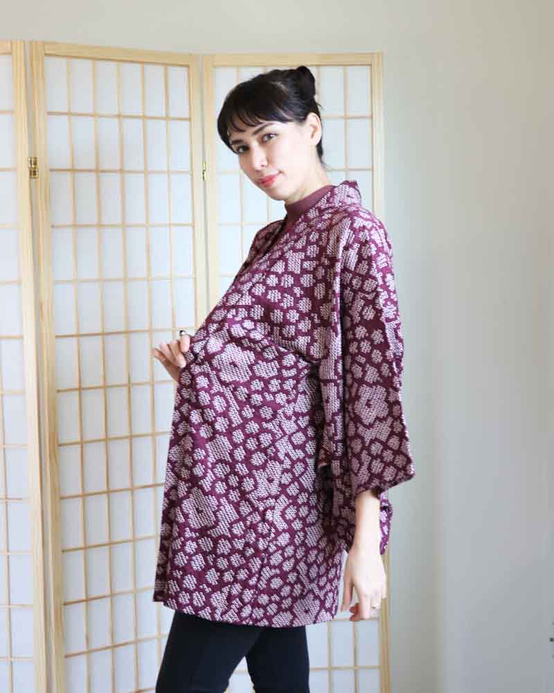 Azuki Shibori Haori Kimono Jacket