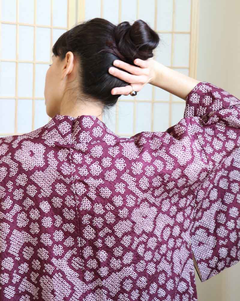 Azuki Shibori Haori Kimono Jacket