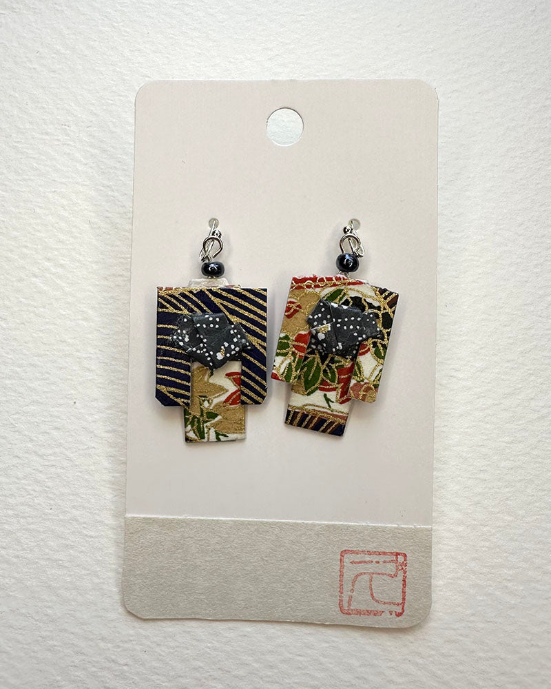 Kimono Origami Jewelry Zen Earrings -Modern