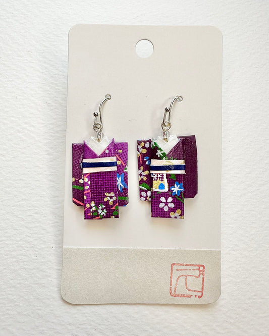 Kimono Origami Jewelry Zen Earrings -Lollipop