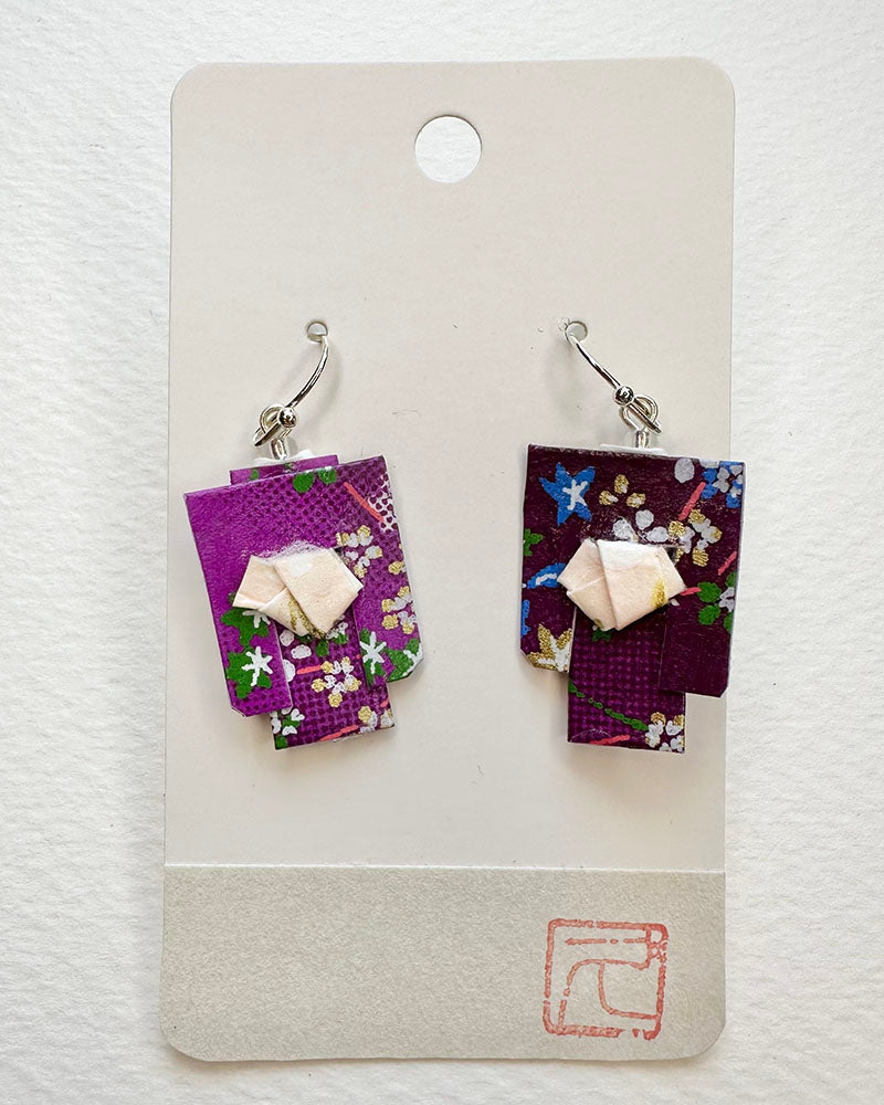 Kimono Origami Jewelry Zen Earrings -Lollipop