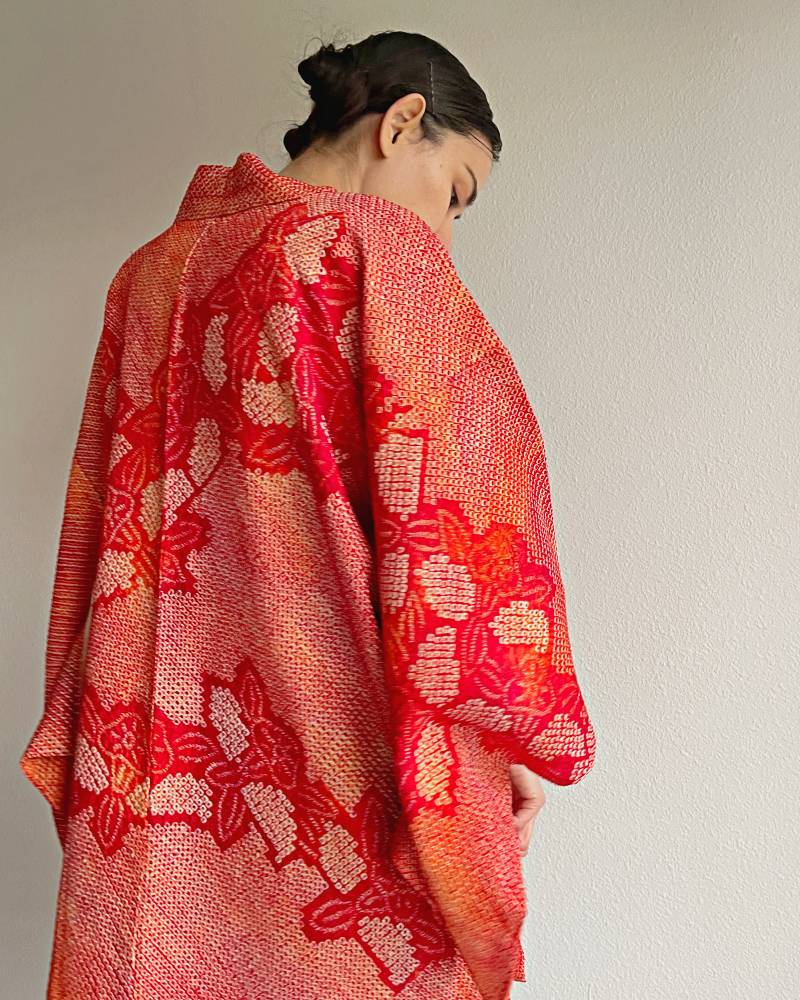 Mandarin Shibori Haori Kimono Jacket