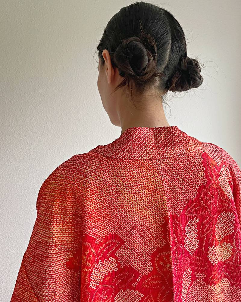 Mandarin Shibori Haori Kimono Jacket