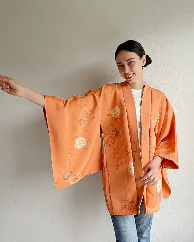 Coral Orange Haori Jacket