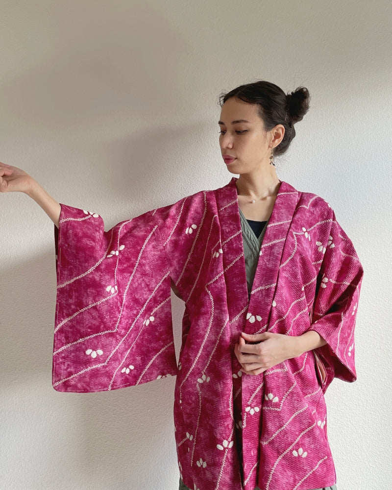 Shibori Lines Haori Kimono Jacket