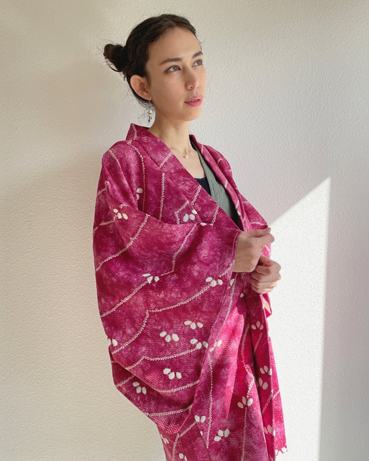 Shibori Lines Haori Kimono Jacket