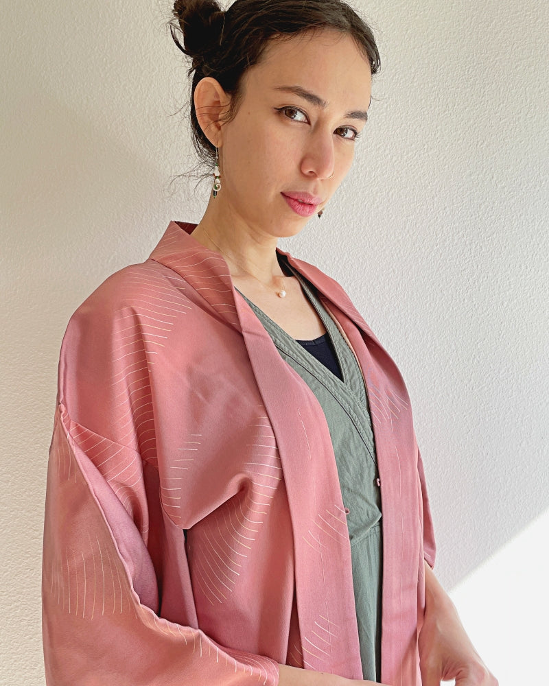 Dusty purple ombre Haori Kimono Jacket