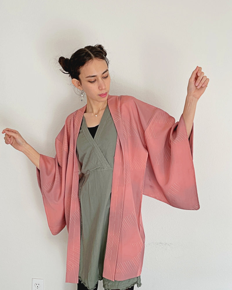 Dusty purple ombre Haori Kimono Jacket