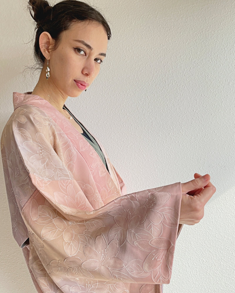 Floral Gradation Haori Kimono Jacket