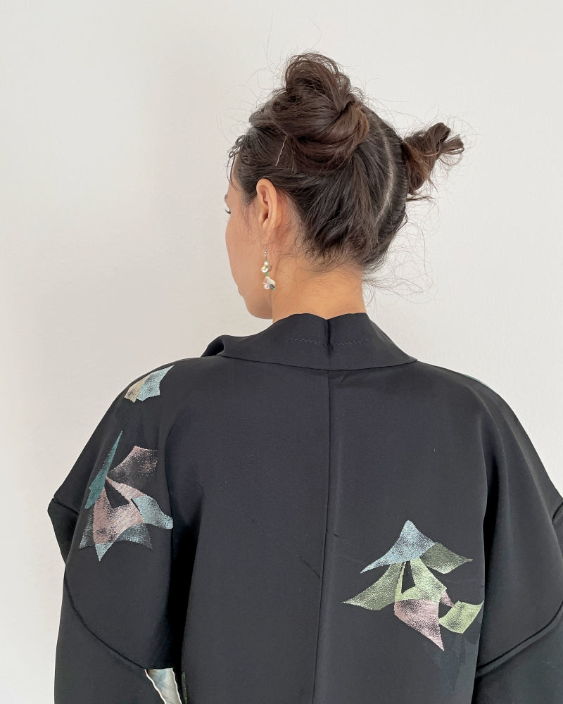 Shine in Black Haori Kimono Jacket