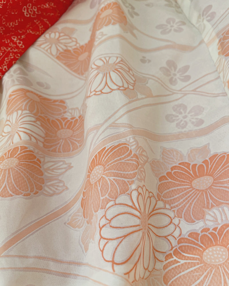 Chrysanthemum and maple flow Haori Kimono Jacket