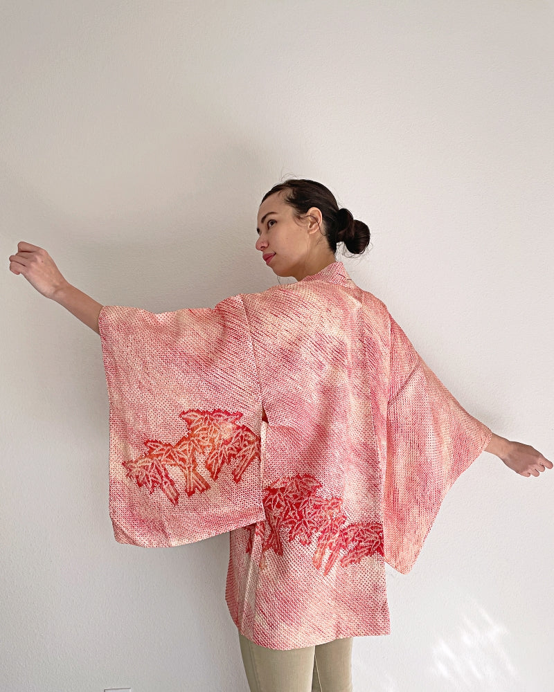 Pink Bamboo Haori Kimono Jacket