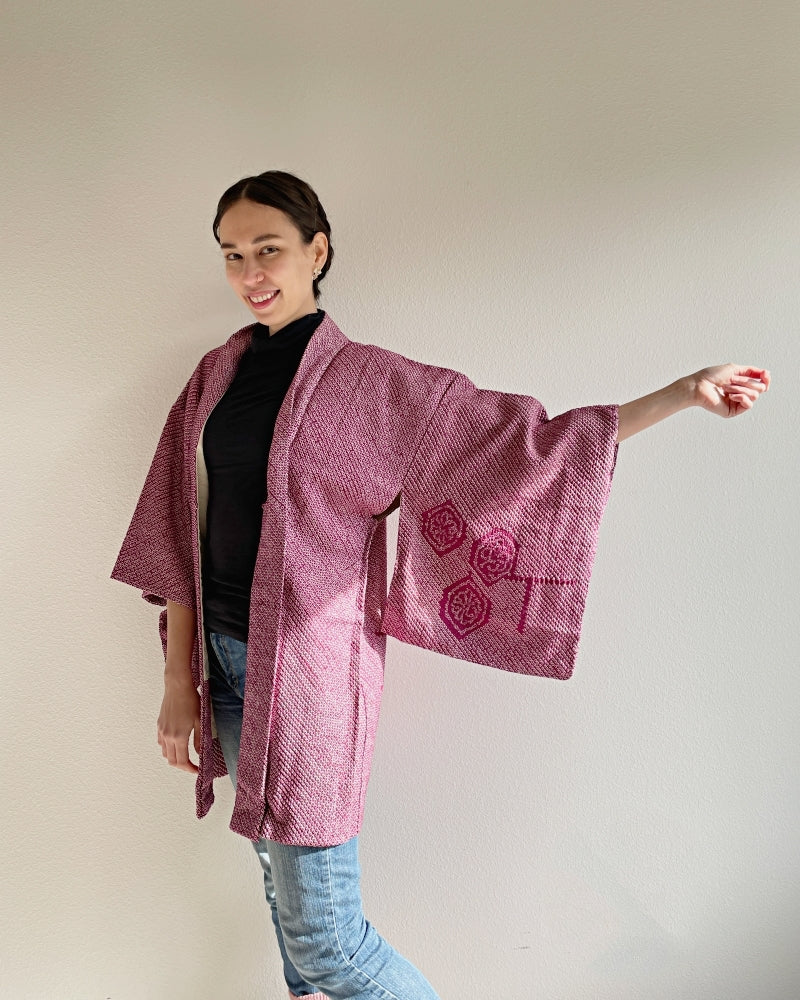 Unique but Simple Shibori Haori Kimono Jacket